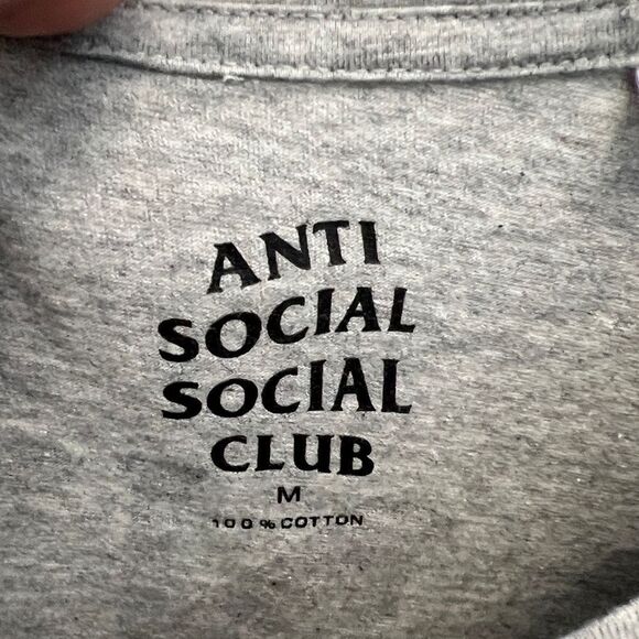 🔥 Anti Social Social Club Multicolor Lettering Gray Designer Tee Sz M - PERFECT - Picture 7 of 7
